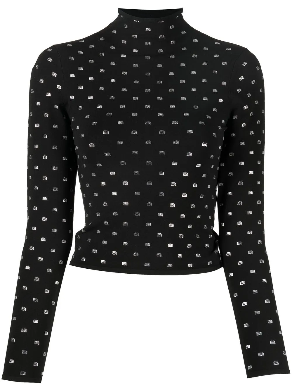 

Alexander Wang crystal-detail roll-neck top - Black