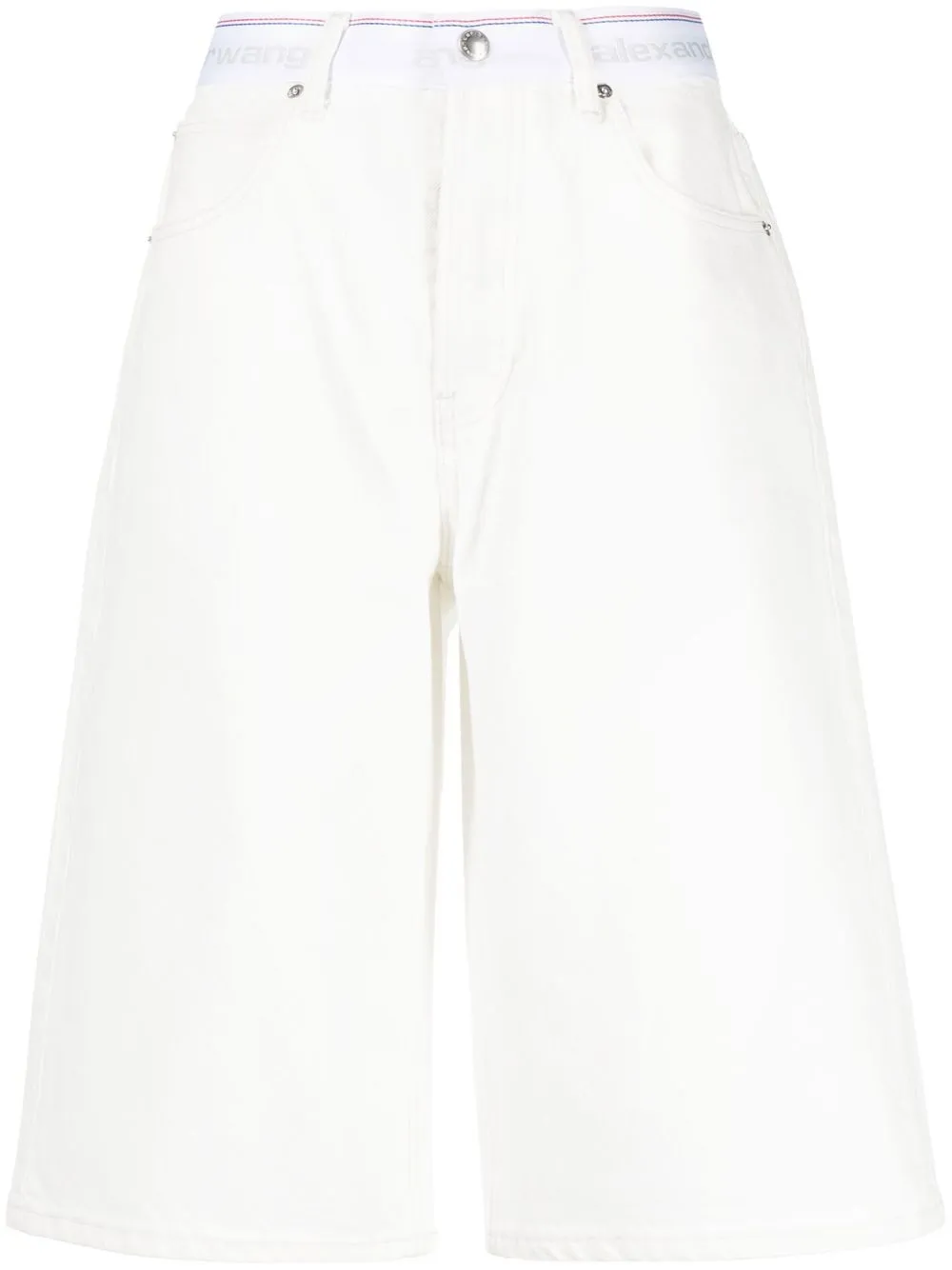 

Alexander Wang shorts con franjas del logo - Blanco