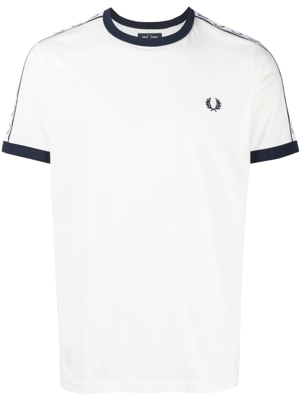 Fred Perry Embroidered-logo Crew-neck T-shirt In 白色