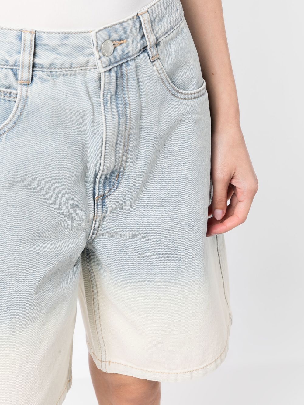 Shop Izzue Straight-leg Denim Shorts In Blue