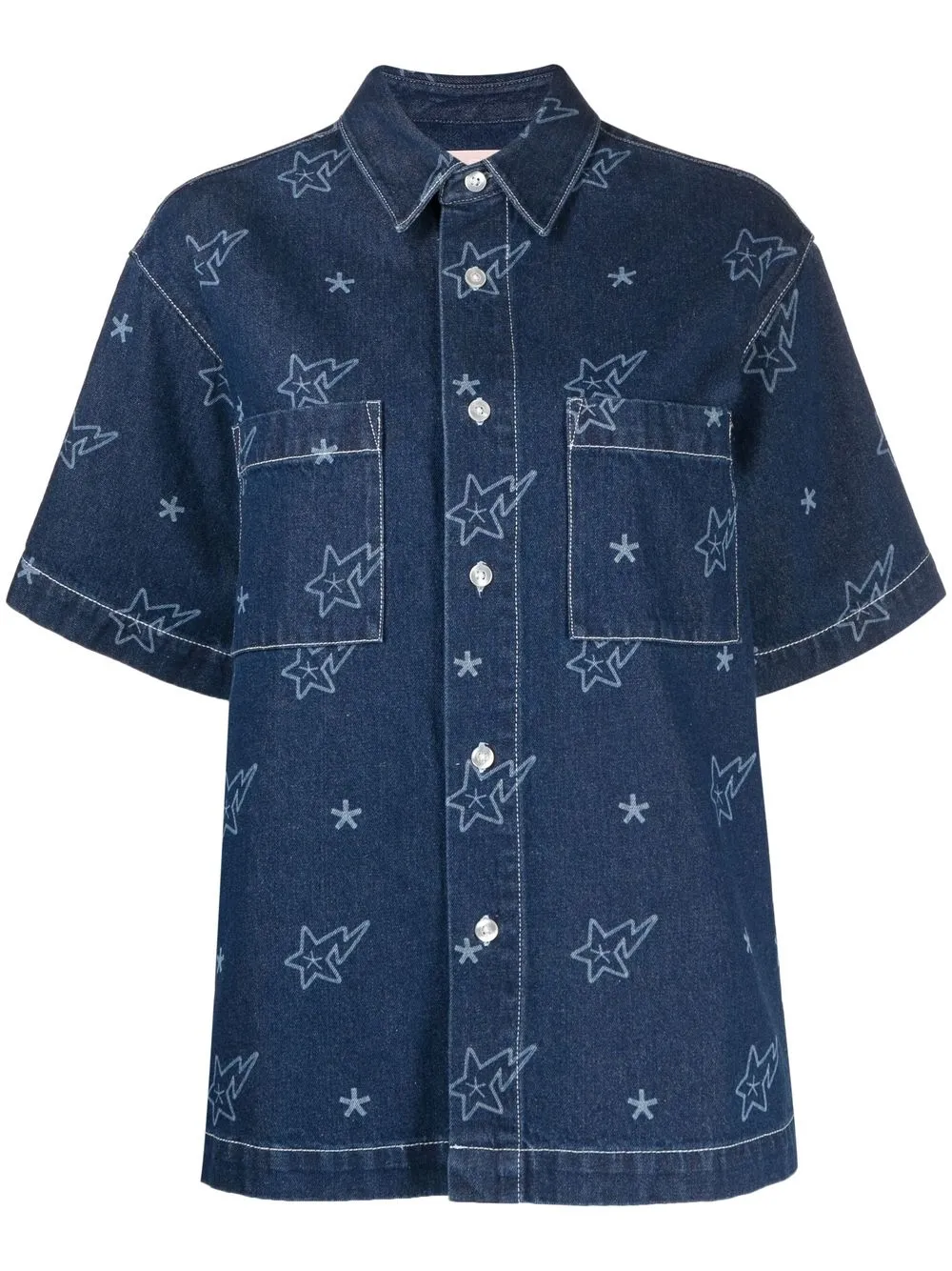 

BAPY BY *A BATHING APE® camisa de mezclilla con estrellas estampadas - Azul