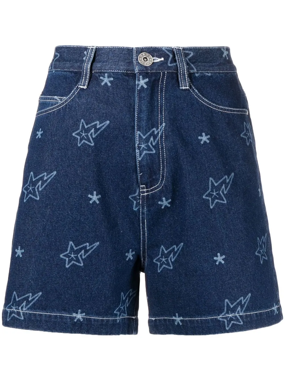 

BAPY BY *A BATHING APE® star-print denim shorts - Blue