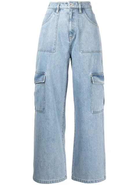 cargo-pockets wide-leg jeans