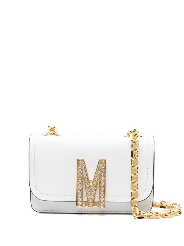 Logo Plaque Crossbody Bag - White