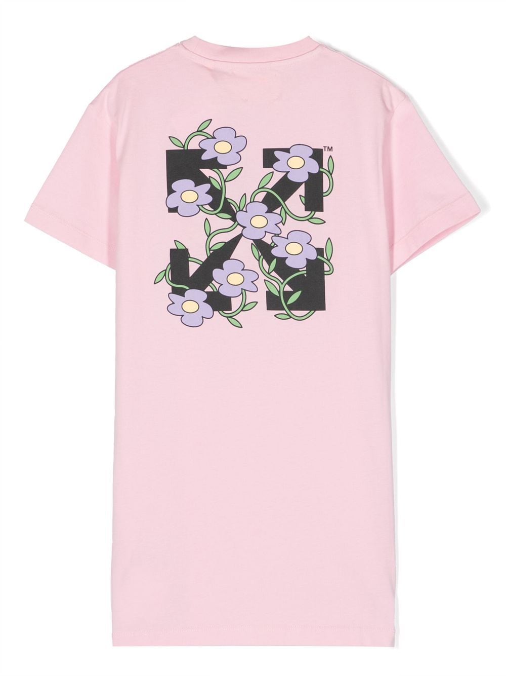 Shop Off-white Graphic-print T-shirt Dress In 粉色