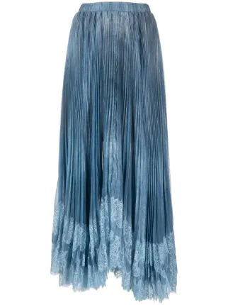 Ermanno Scervino Pleated lace-trim Maxi Skirt - Farfetch