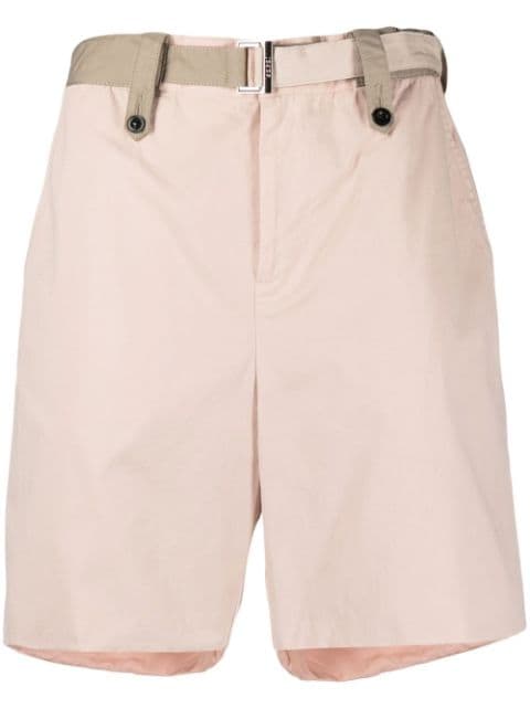 sacai belted-waist bermuda shorts