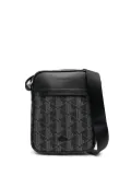 Lacoste monogram-pattern messenger bag - Black