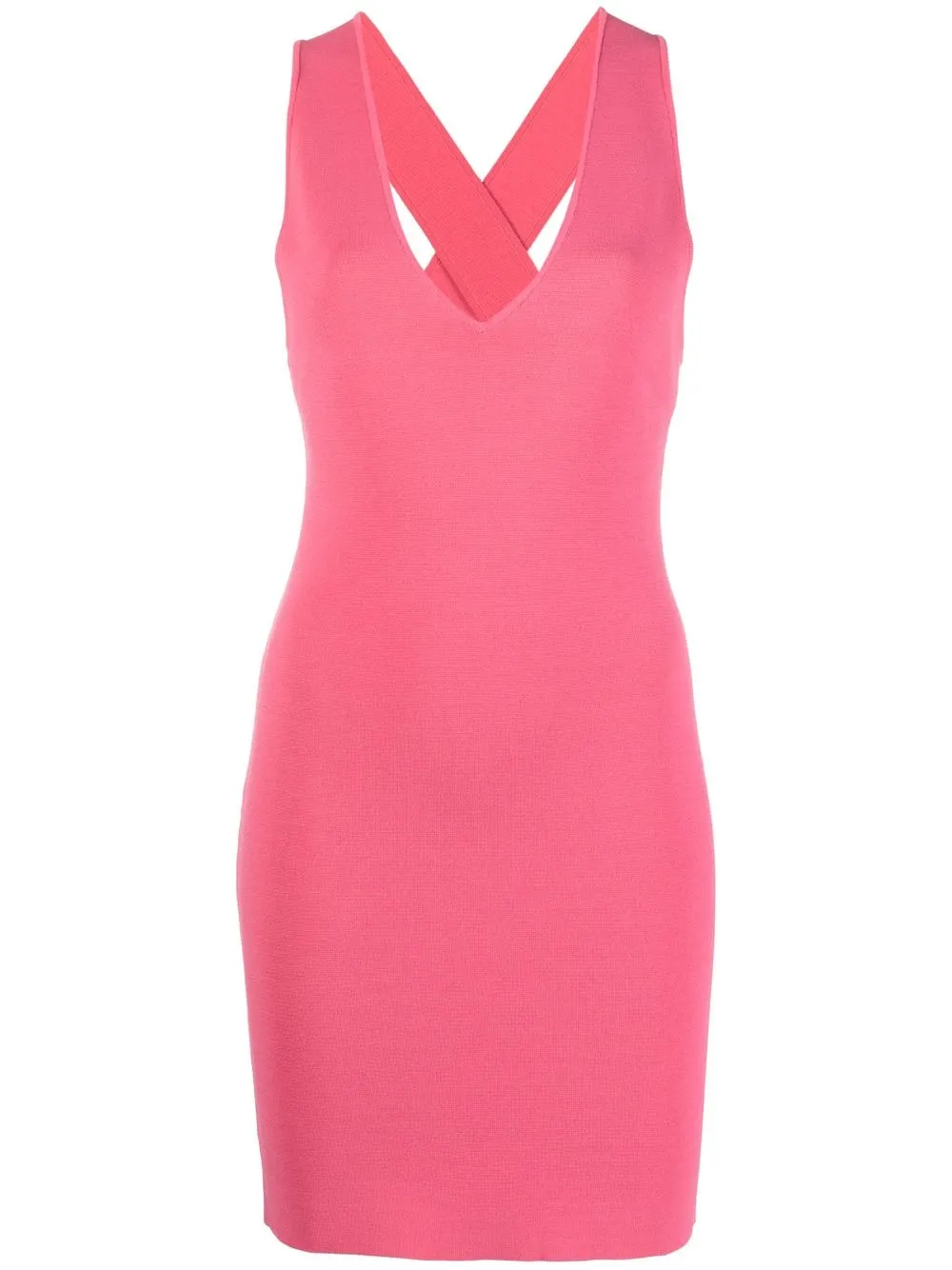 

P.A.R.O.S.H. vestido corto ajustado con cuello en V - Rosado