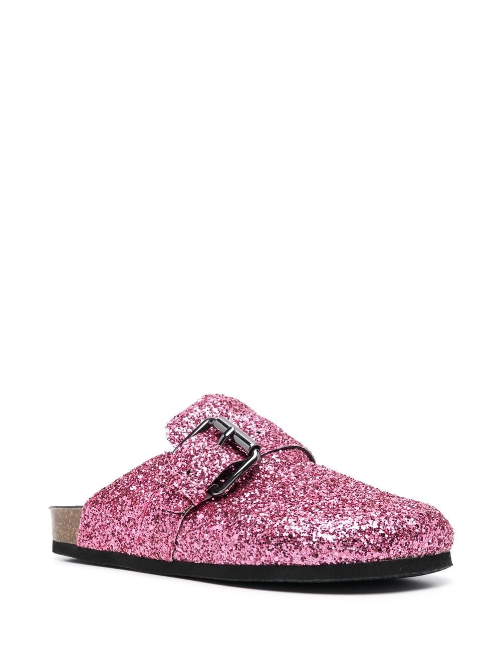 Shop Philosophy Di Lorenzo Serafini Glitter Buckle Detail Slippers In Pink