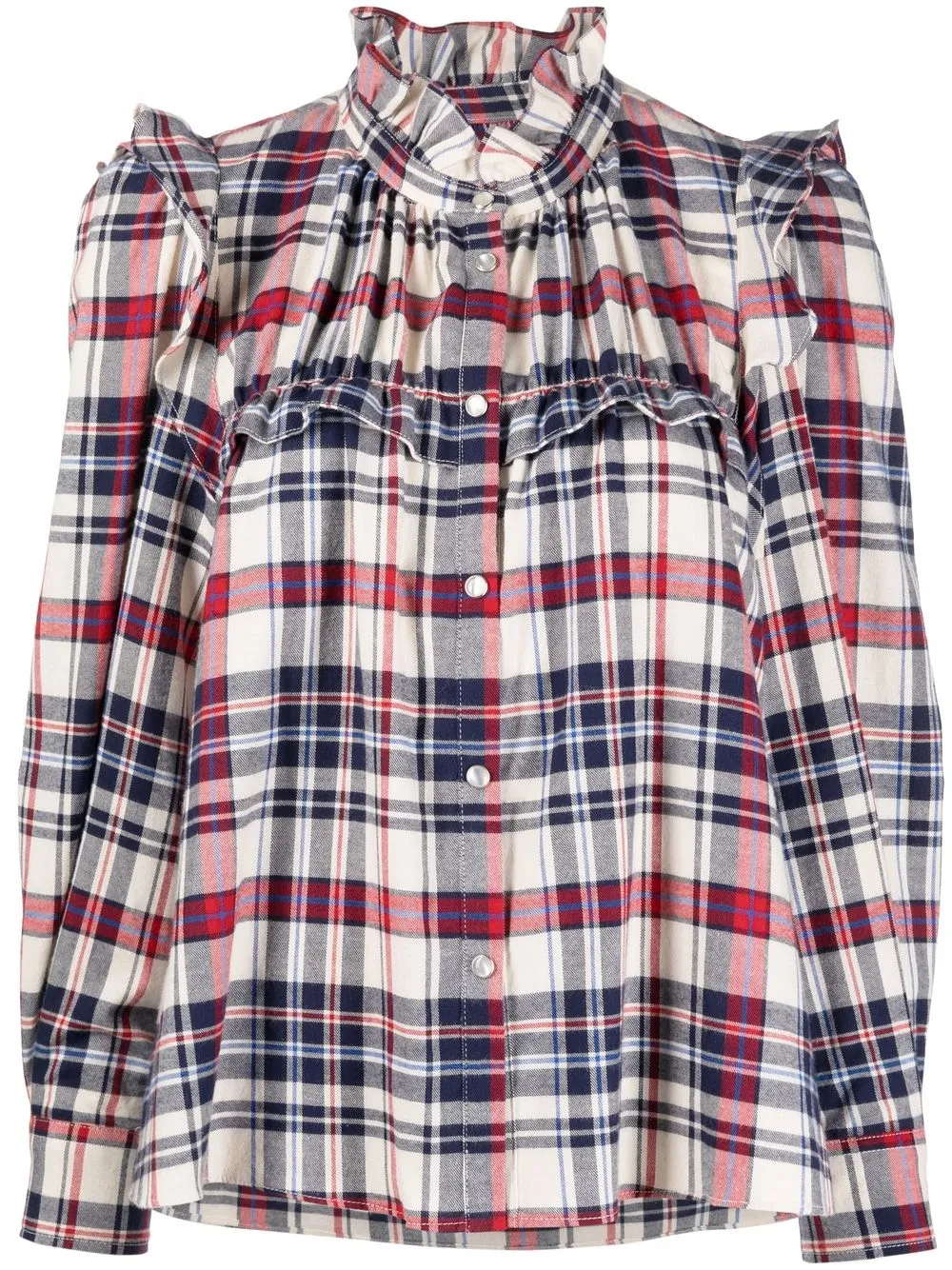 

Isabel Marant Étoile camisa manga larga con cuadros estampados - Azul