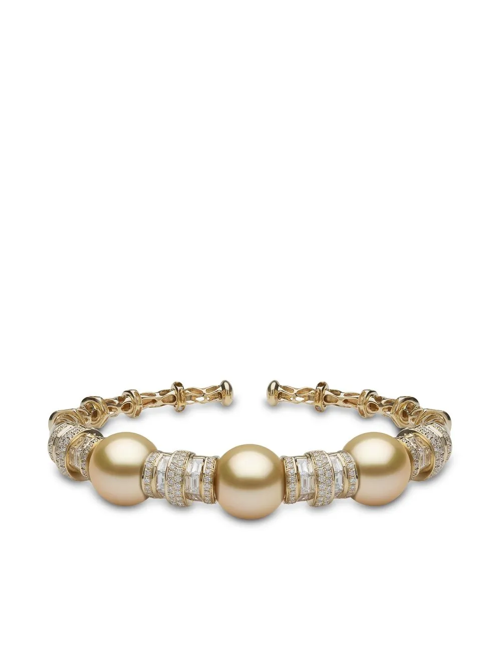 

Yoko London 18kt yellow gold Starlight pearl and diamond bangle