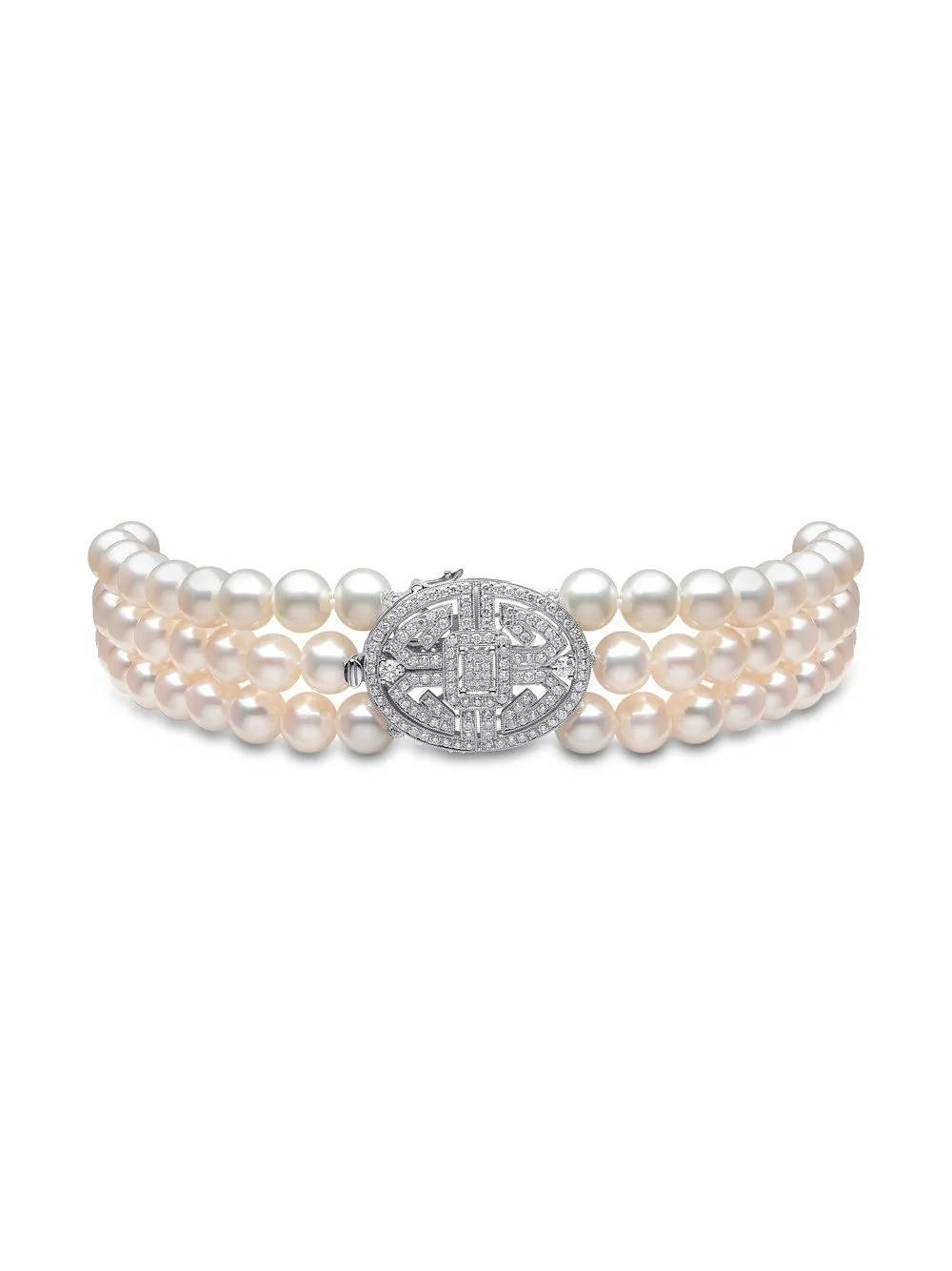 

Yoko London 18kt white gold diamond and pearl choker - Silver