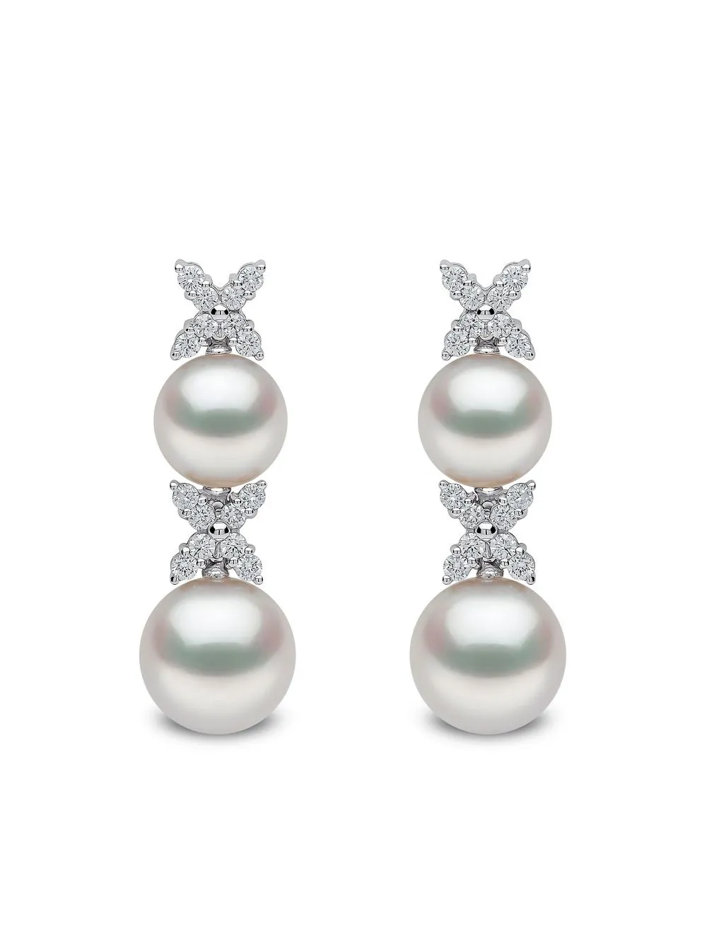 

Yoko London 18kt white gold pearl and diamond drop earrings - Silver