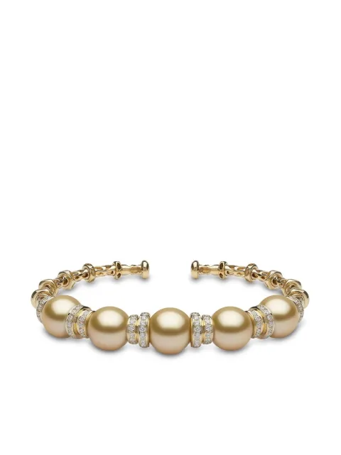 Yoko London 18kt yellow gold Mayfair pearl and diamond bangle