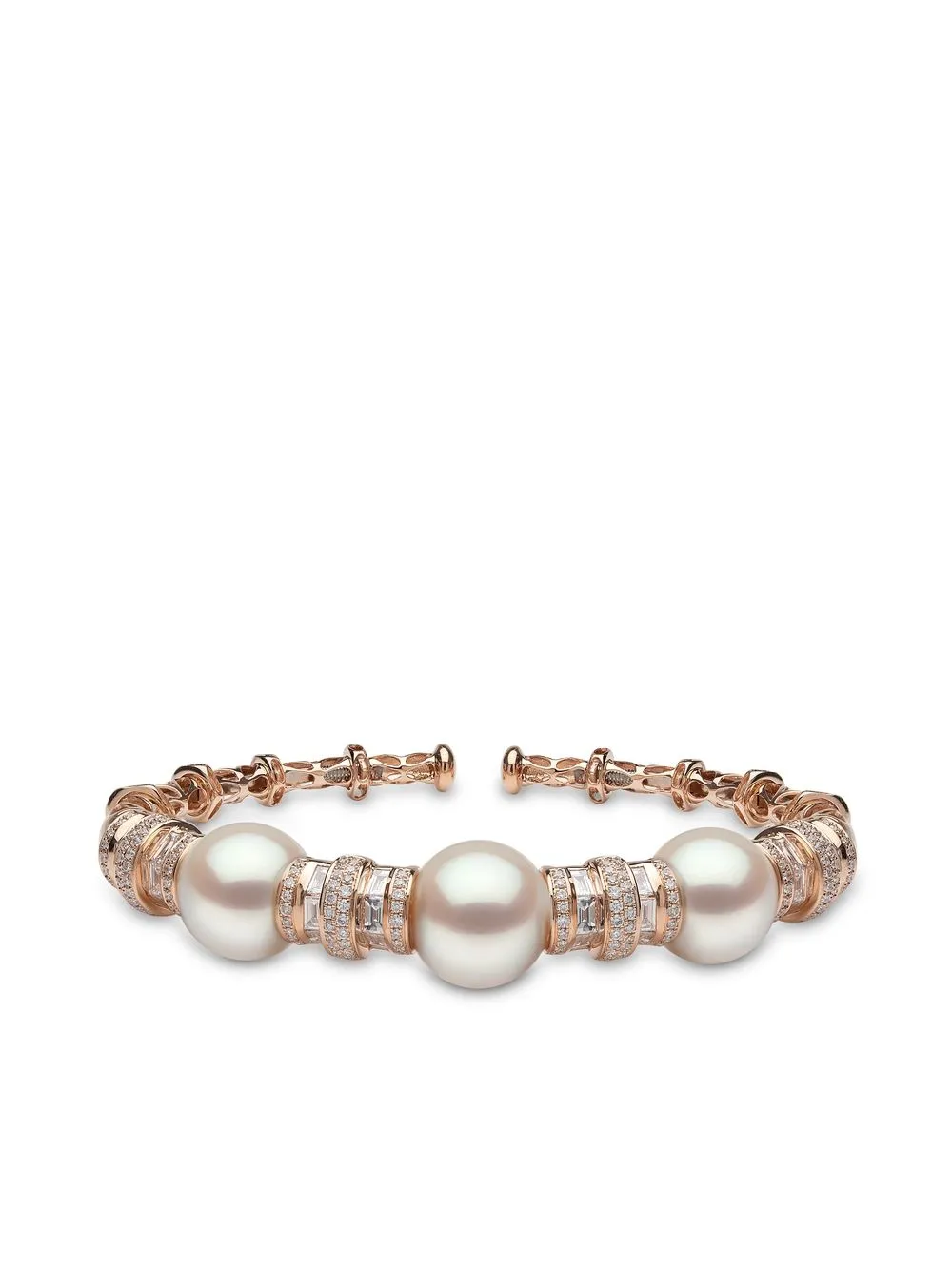 

Yoko London 18kt rose gold Starlight pearl and diamond bangle - Pink