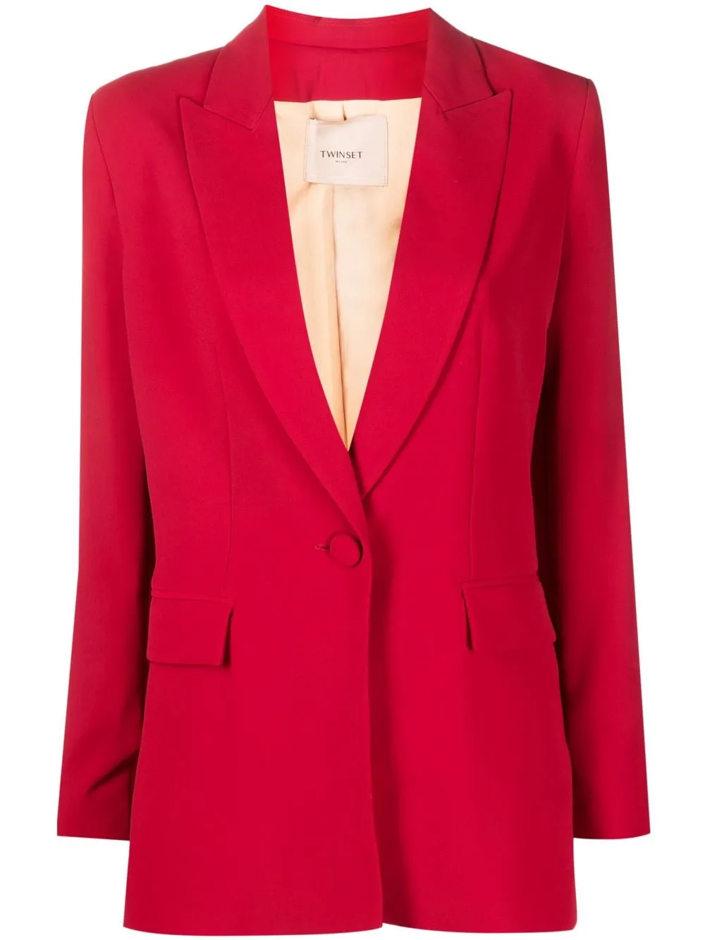 

TWINSET logo-plaque single-breasted blazer - Red