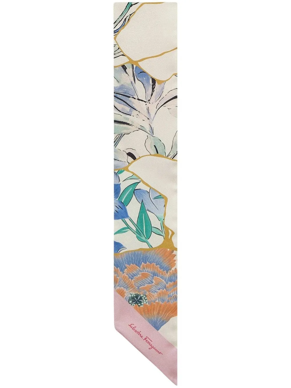

Ferragamo mascada de seda Kintsugi - Rosado