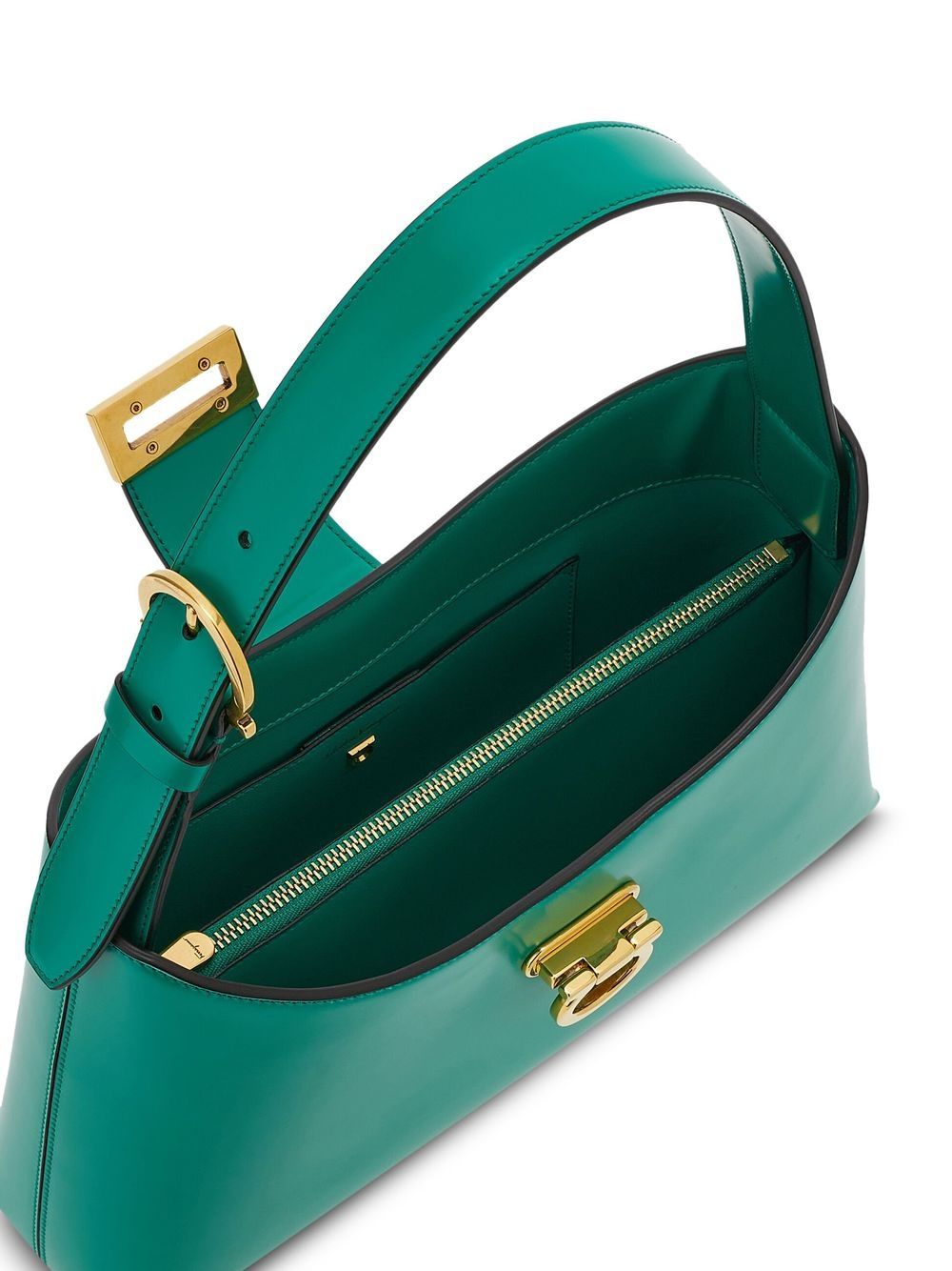 Shop Ferragamo Trifolio Shoulder Bag In Green