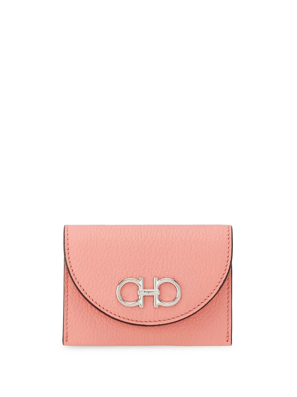 Ferragamo Gancini Leather Cardholder In Pink