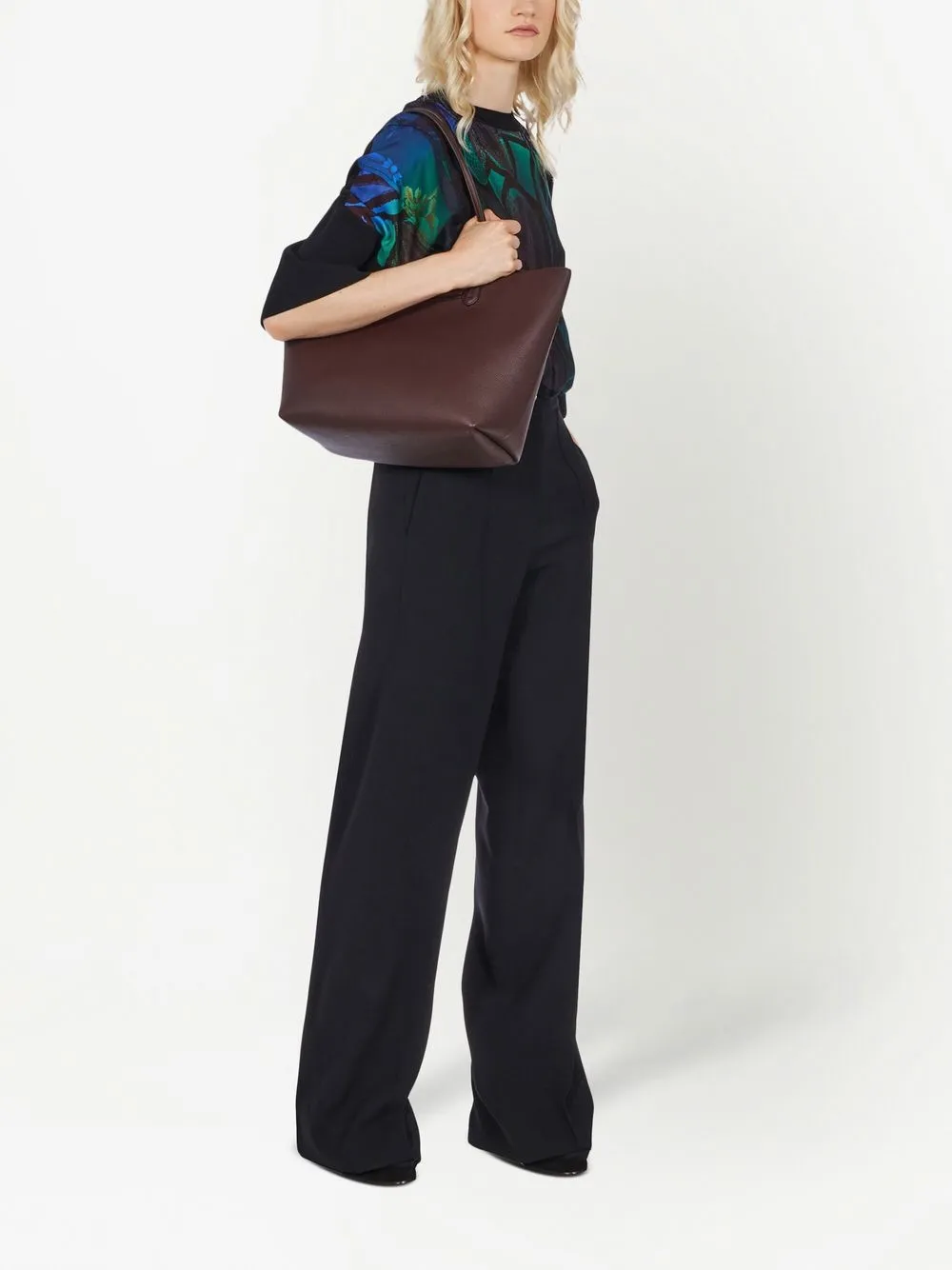 

Ferragamo Gancini leather tote bag - Brown