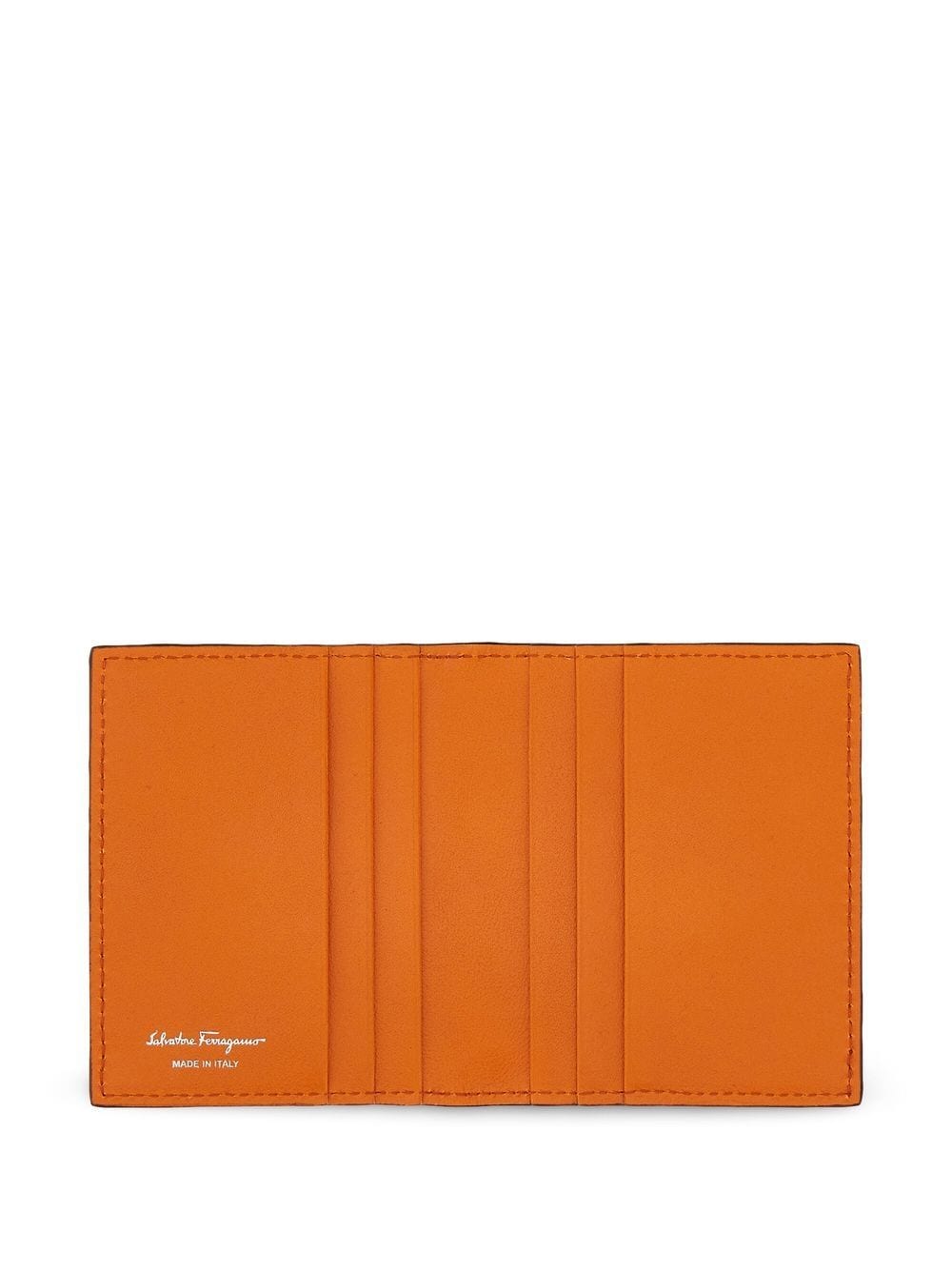Shop Ferragamo Gancini-plaque Leather Wallet In Orange
