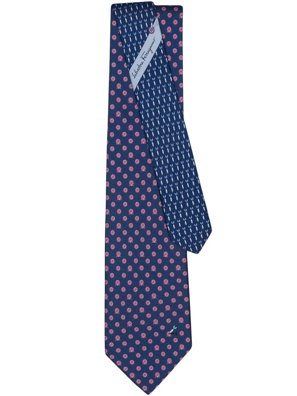 

Ferragamo corbata de seda con dardos estampados - Azul