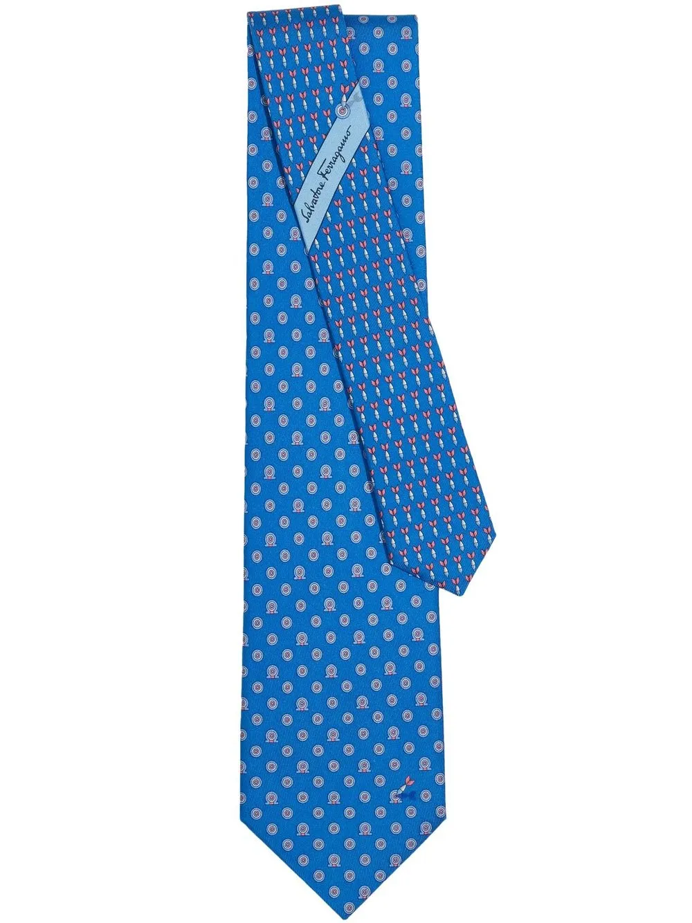 

Ferragamo Dart print silk tie - Blue