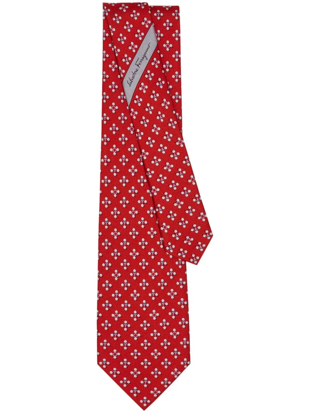 

Ferragamo corbata de seda con estampado golf - Rojo