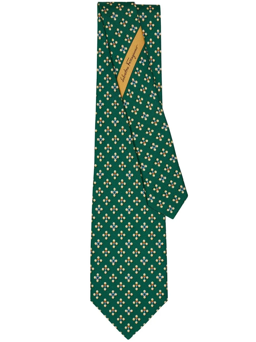 

Ferragamo corbata de seda con estampado golf - Verde