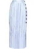 Ferragamo pleated silk midi skirt - Blue