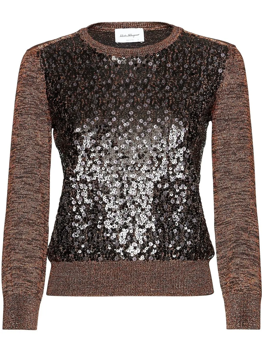 Ferragamo Maglione girocollo con paillettes - Nero