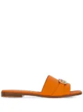 Ferragamo Gancini leather slide sandals - Orange