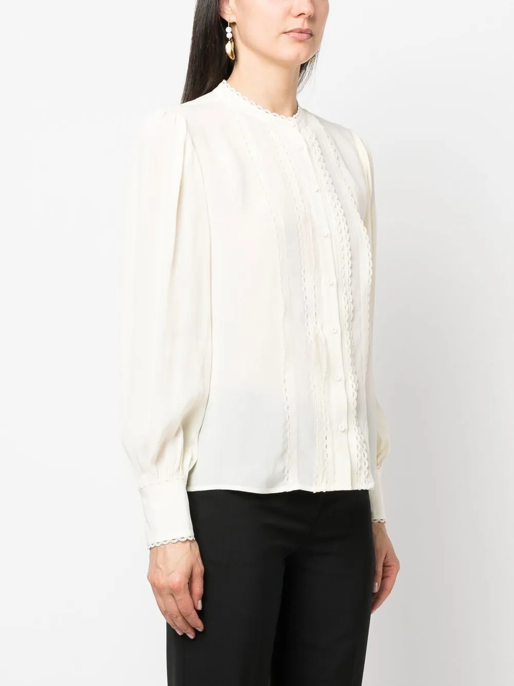  Twinset Scallop-edge Shirt - Neutrals 