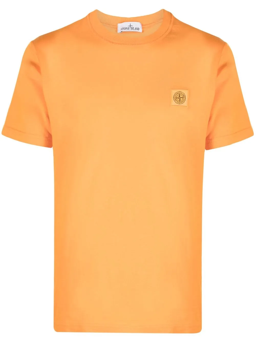 Stone Island Logo-patch Short-sleeve T-shirt In Orange