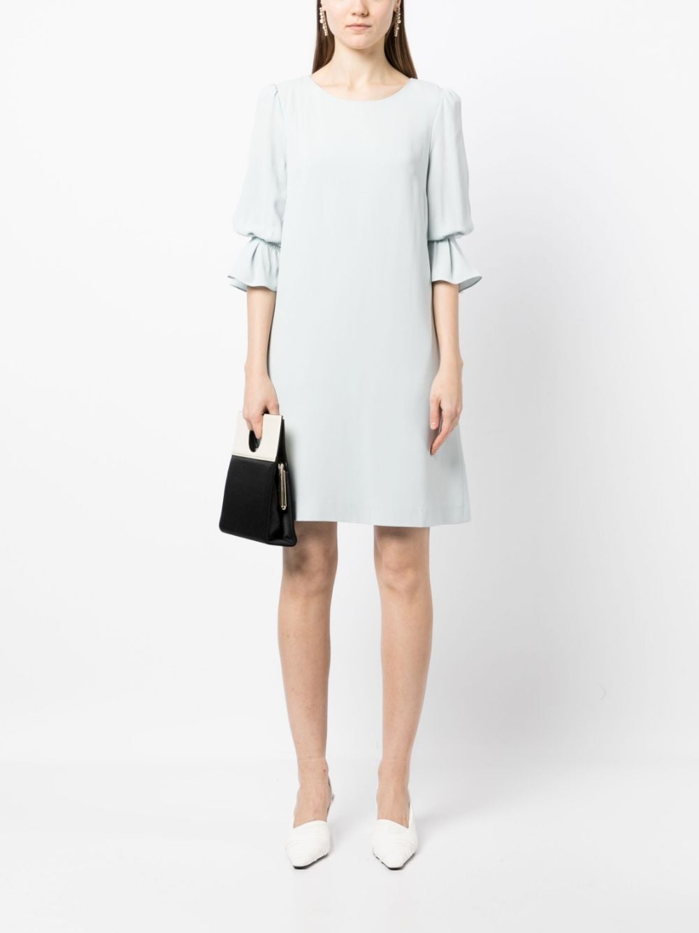 Shop Jane Gem Ruched Sleeve Tunic Dress In Blue