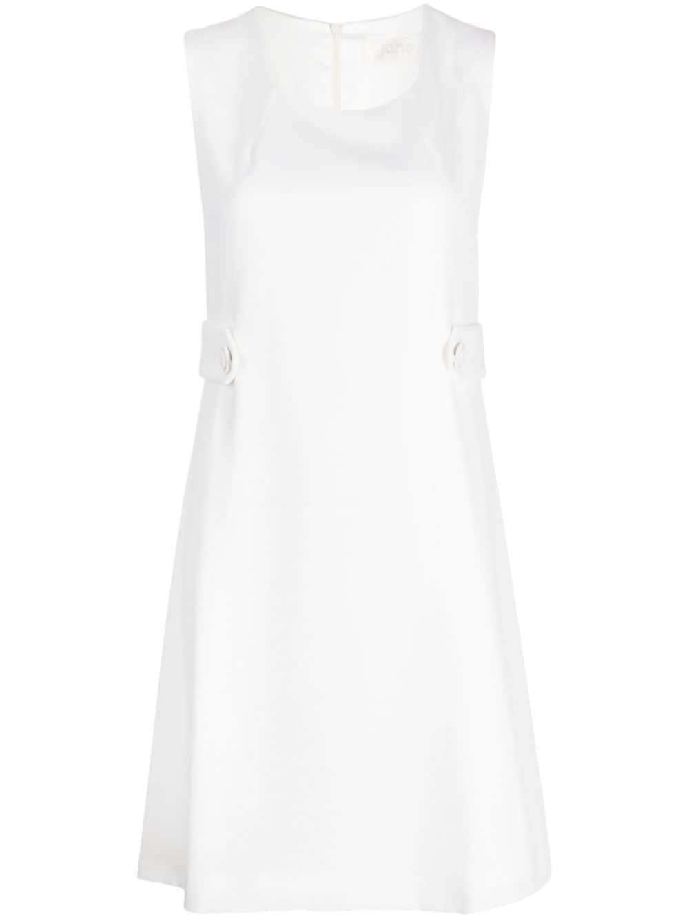 JANE button-detail shift mini dress - White