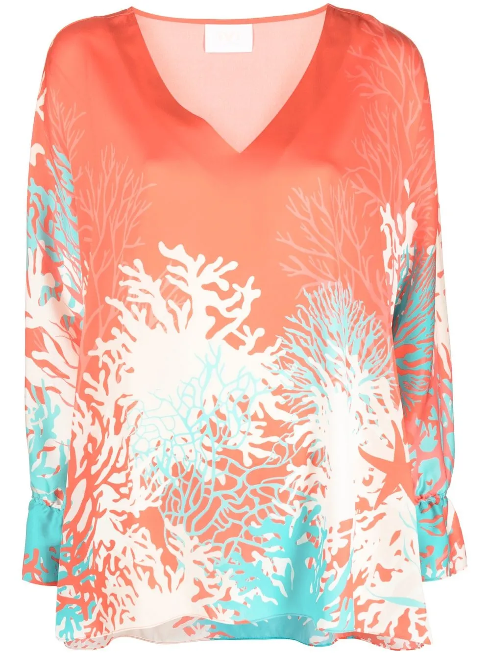 

IVI graphic-print stretch-silk tunic - Pink