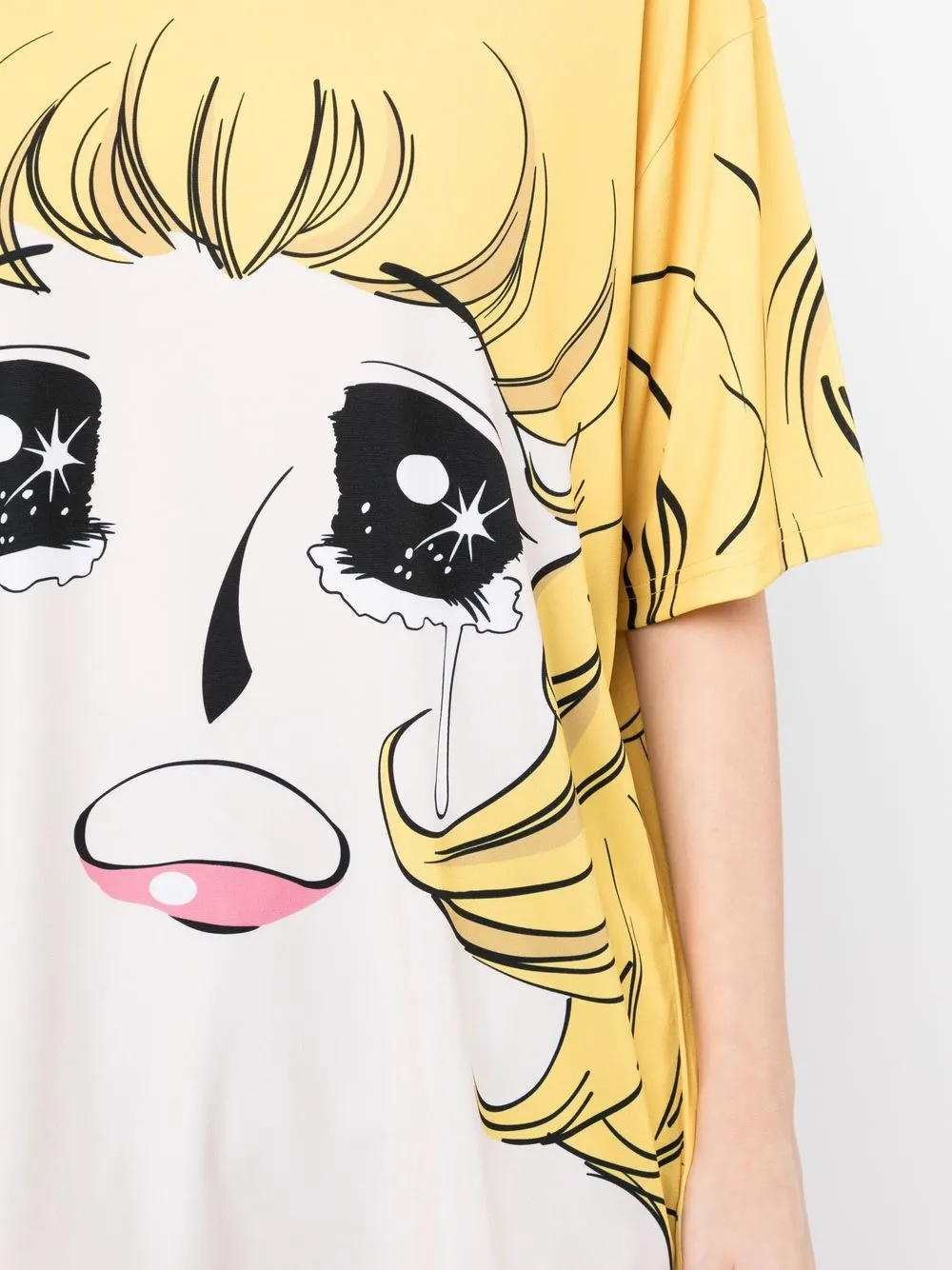 Pushbutton Graphic-print T-shirt Dress In Yellow