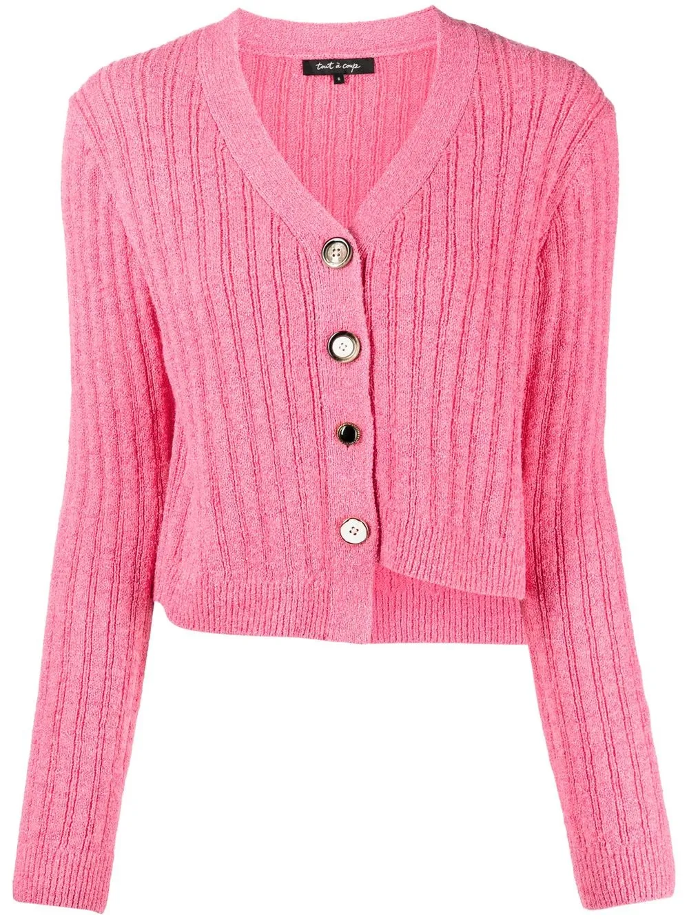 

tout a coup asymmetric hem cardigan - Pink