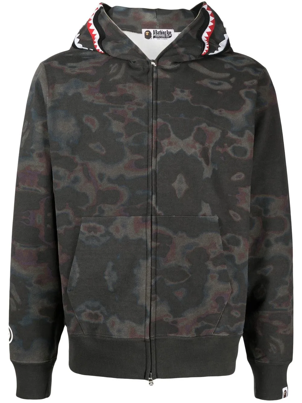 

A BATHING APE® Shark print zip-detail hoodie - Green