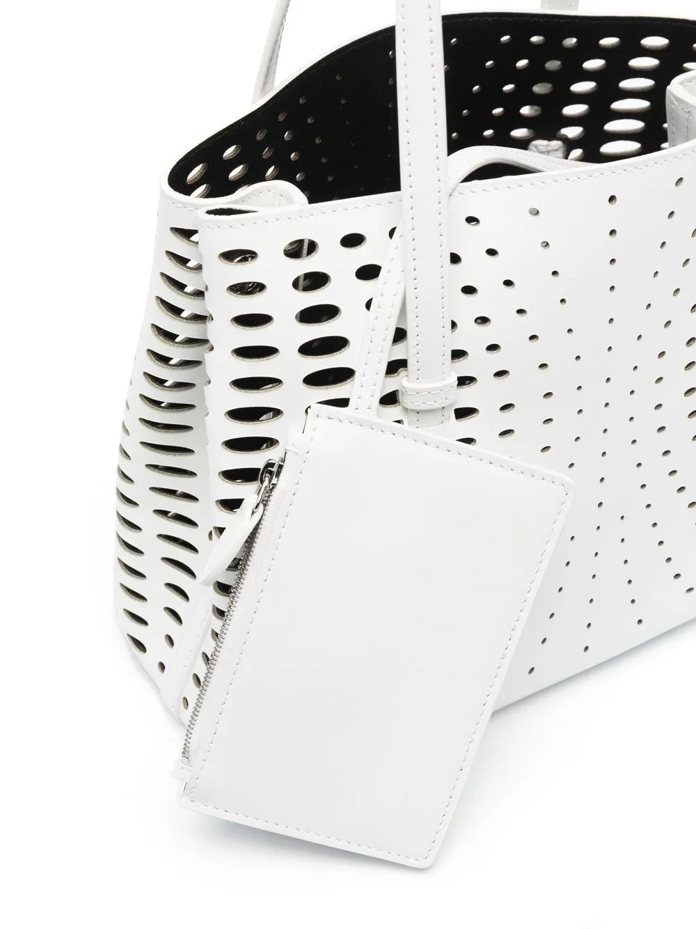 NEW ALAIA MINA 25トートバッグ White ▲ AA1S06725C0A44010 Le Mina 25 Vienne Wave leather tote bag in white - Alaia