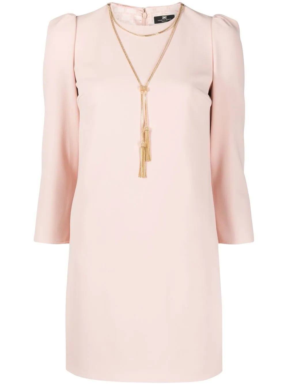 

Elisabetta Franchi chain-embellished round-neck minidress - Pink