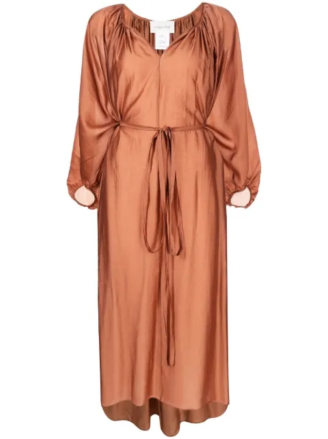 Missing You Already V-neck belted satin dress