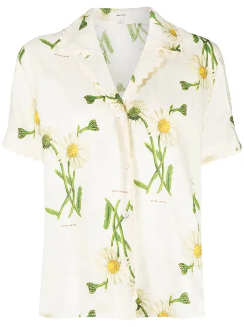 daisy-print linen shirt
