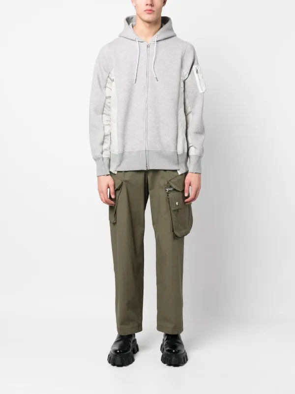 Sacai zip-up Drawstring Hoodie - Farfetch