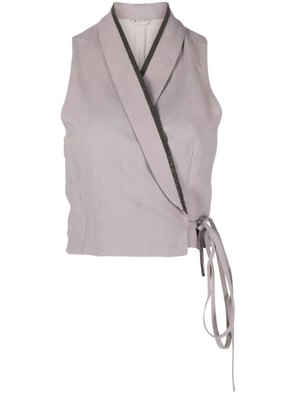 

Brunello Cucinelli tie-fastening sleeveless jacket - Purple