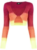 GCDS degradé-effect lurex cropped cardigan - Yellow
