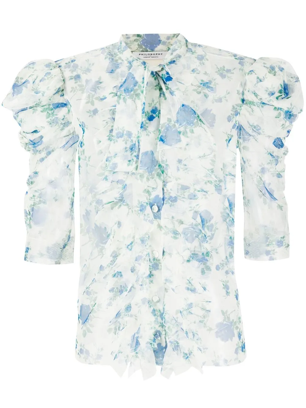 

Philosophy Di Lorenzo Serafini floral-print puff-sleeve blouse - White