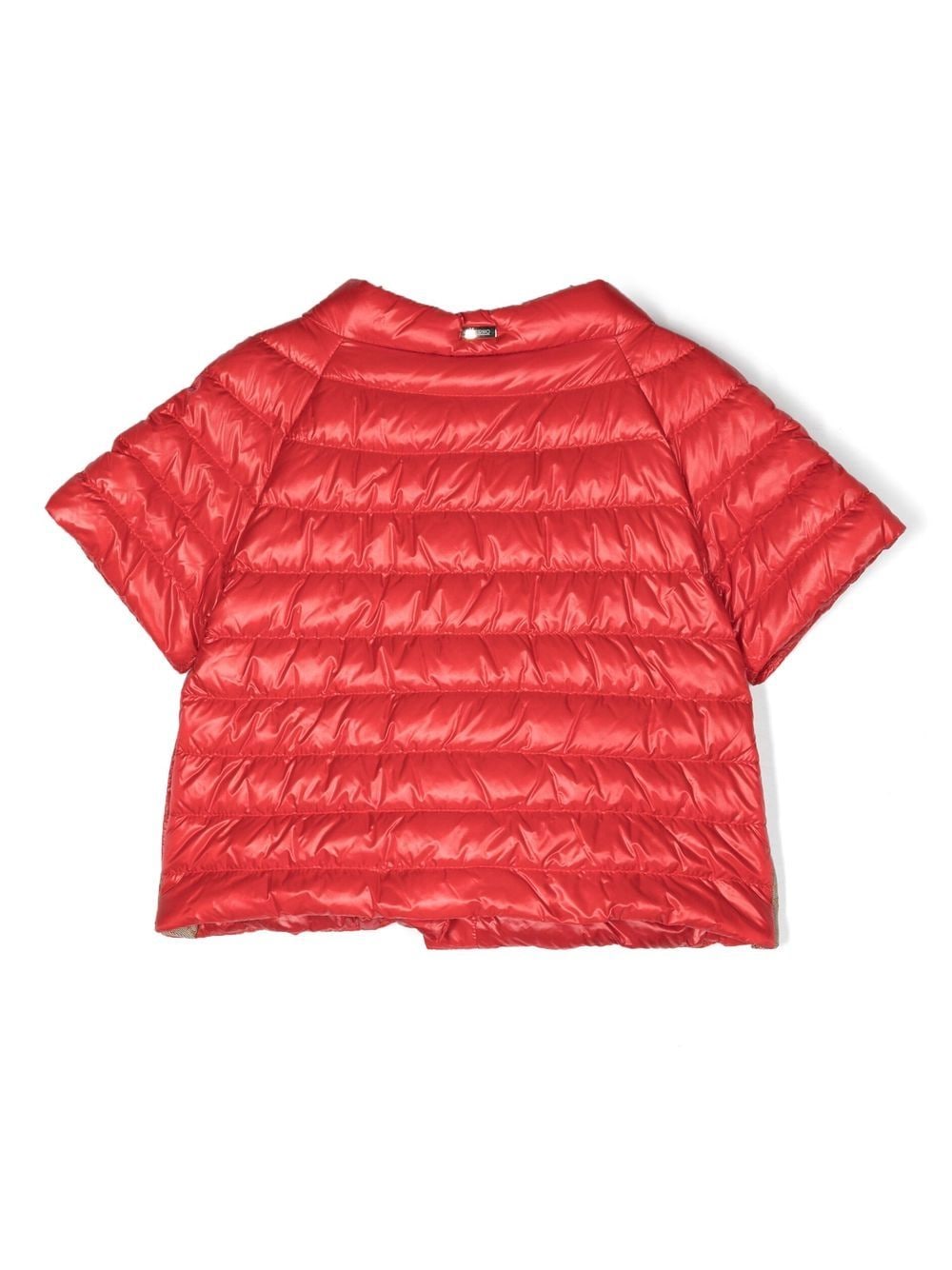 Shop Herno Padded Short-sleeve Jacket In Red